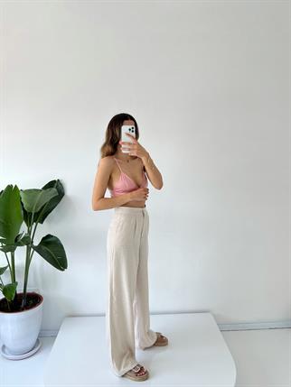 Dora Taş Keten Palazzo Pantolon