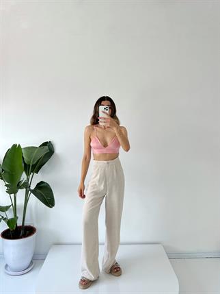 Dora Taş Keten Palazzo Pantolon