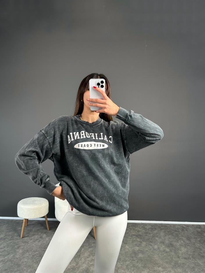 California Gri Eskitme Sweatshirt