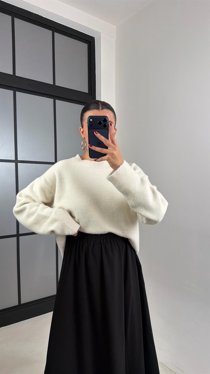 Siyah Beli Lastikli Cepli Tencel Etek GAUS-00670