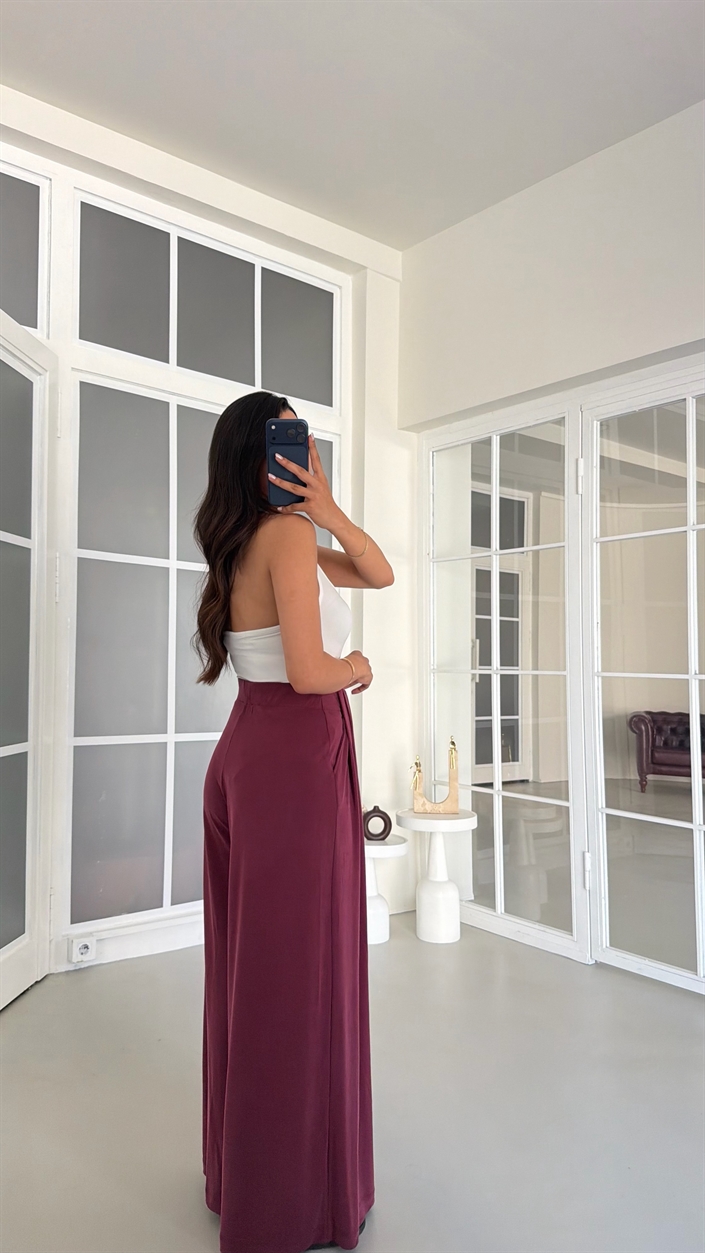 Mürdüm OYS Model Beli Lastikli Pantolon Modal Pantolon GAUS-01808