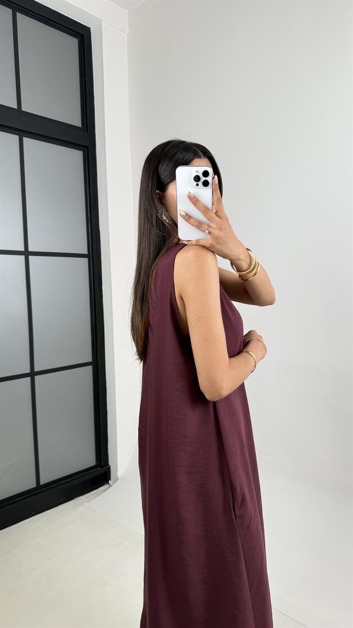 Mürdüm Cepli Premium Basic Tencel Elbise Gaus00661