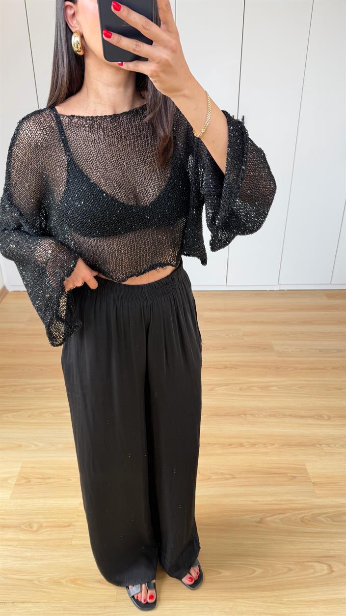 Siyah Beli Lastikli Yumuşak Dokulu Premium Pantolon GAUS-01575