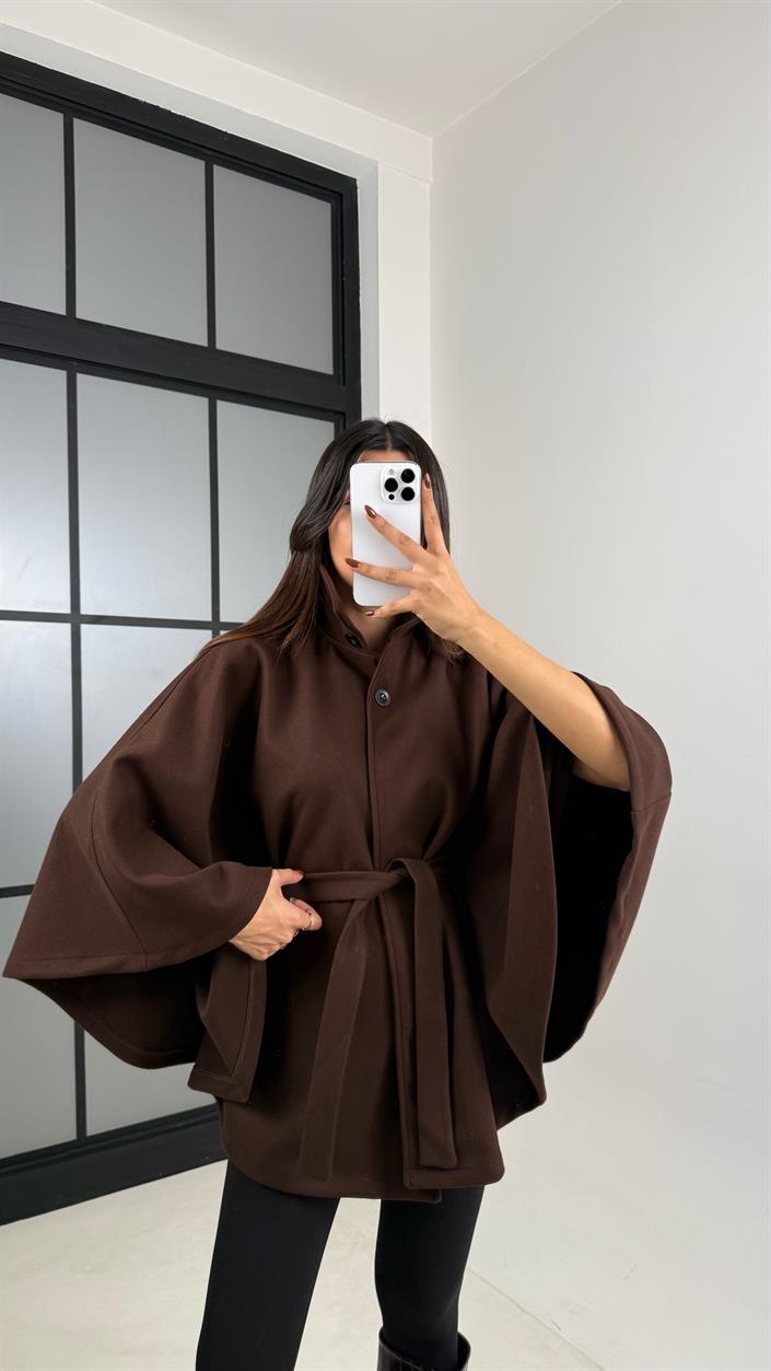 Acı Kahve Kuşaklı Premium Kaşe Panço GAUS-00443