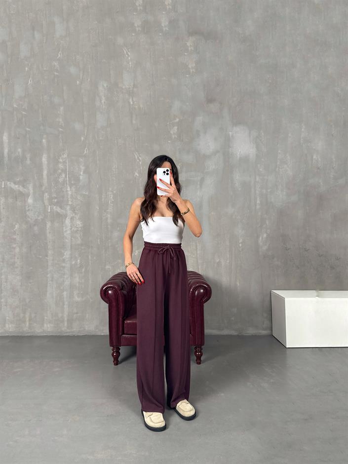 Vilde Bordo Çımalı Yıkamalı Oys Muadil Pantolon