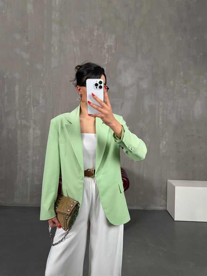 Yeşil Astarlı Blazer Ceket Gaus00216
