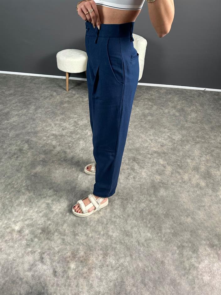 Lovas Lacivert Lux Kalite Keten Pantolon