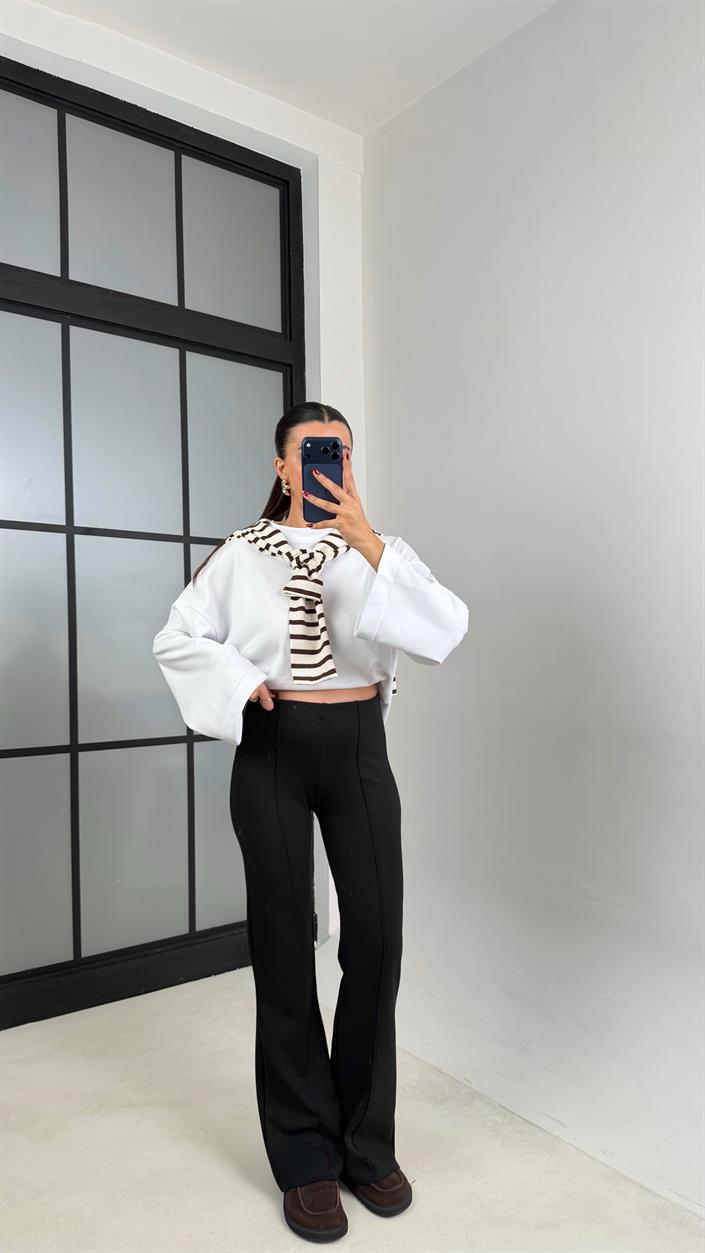 Siyah Zr Muadil Çımalı Modal Pantolon GAUS-00641
