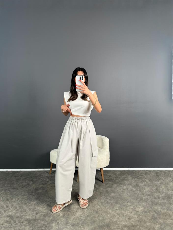 Gri Balon Paraşüt Pantolon