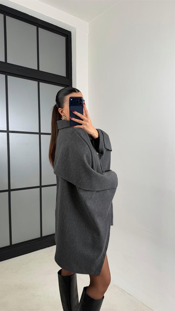 Antrasit Yarasa Kol Fermuarlı Panço GAUS-00766