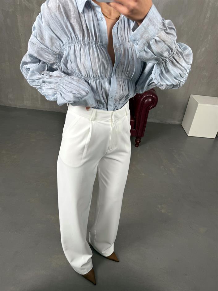 Tesa Beyaz Palazzo Pantolon