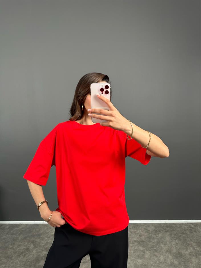 Canna Kırmızı Oversize Tshirt