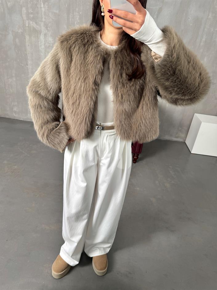 Gano Kahve Astarlı Kürk