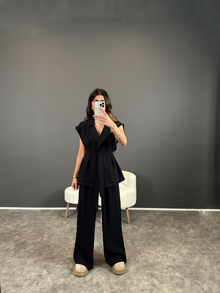 Liu Siyah Zr Model Yelekli İkili Takım