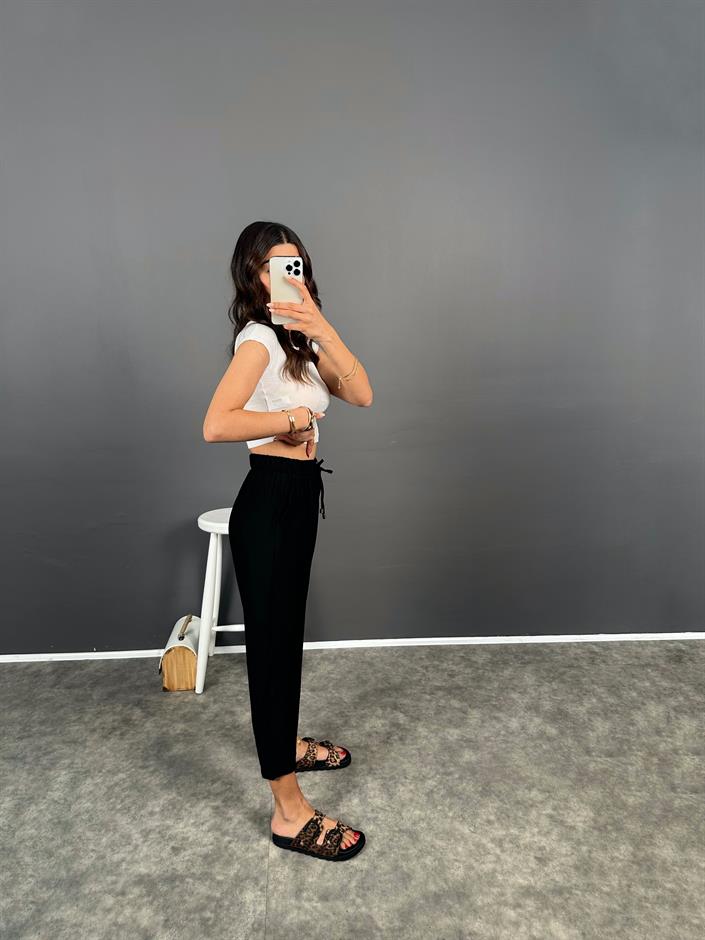 Solvit Siyah Havuç Model Rahat Pantolon
