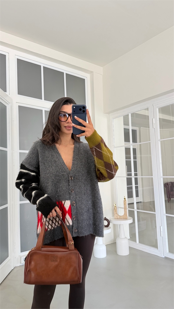 Antrasit TWS Model Triko Hırka GAUS-02174
