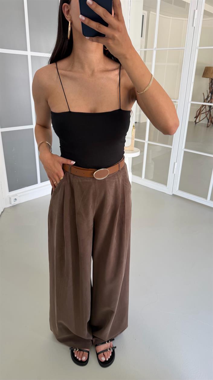 Kahve Kemerli Premium Pantolon GAUS-01667