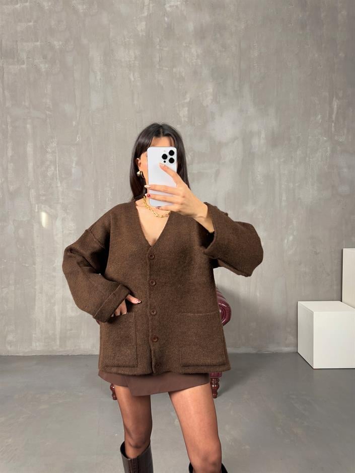 Brone Kahve Cepli Pinterest Triko Hırka