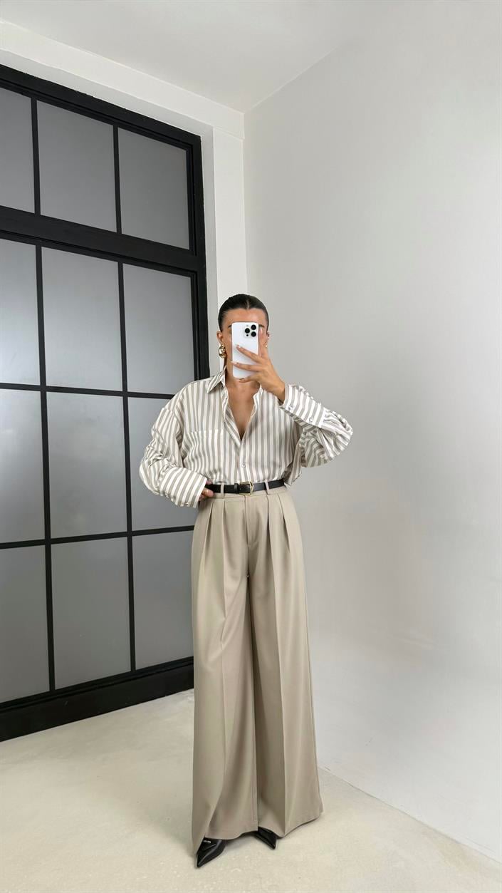 Taş Kemerli Cepli Palazzo Pantolon GAUS-00142