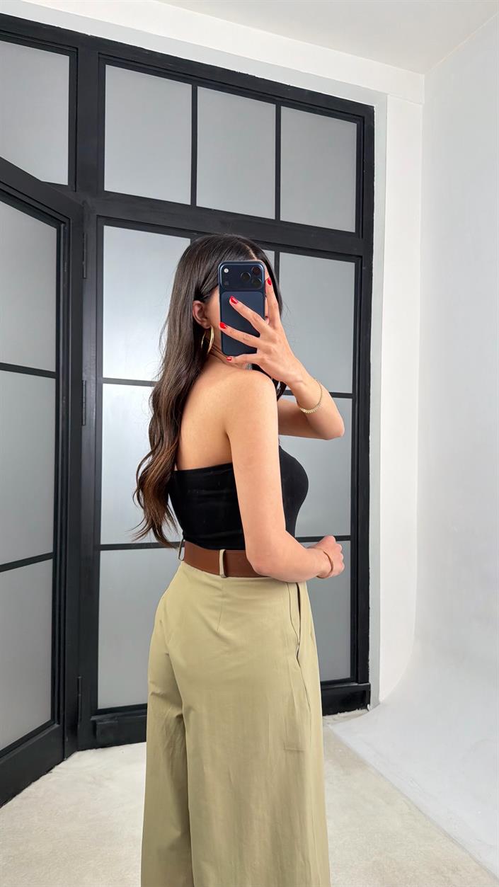 Yeşil Kemerli Etek Pantolon GAUS-01571