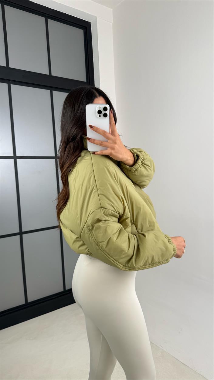 Yeşil Kısa Şişme Mont GAUS-00137