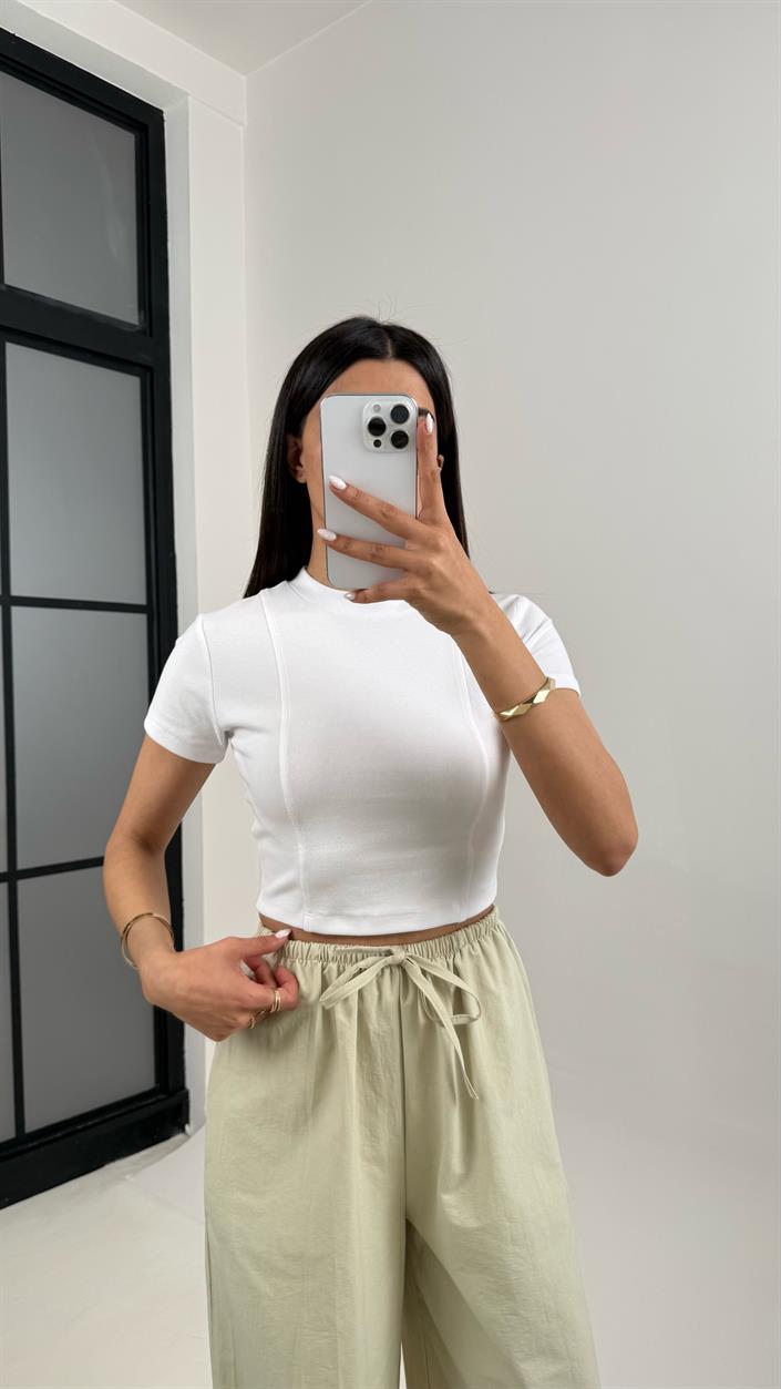 Beyaz  Kısa Kol MD Muadil Basic Tshirt Gaus00360