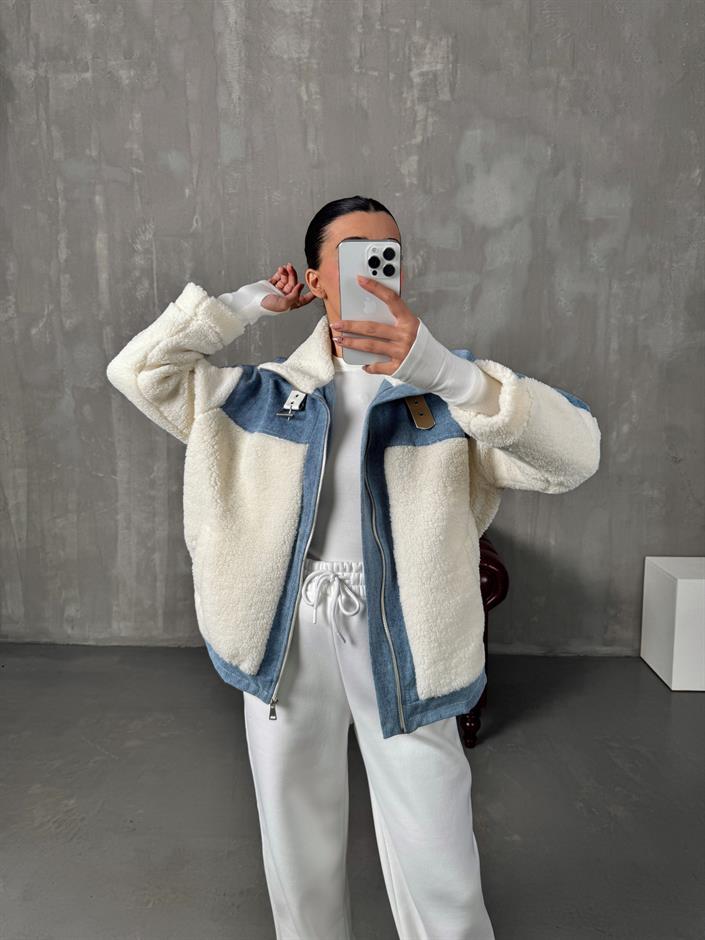 Thedor Denim Peluş Ceket