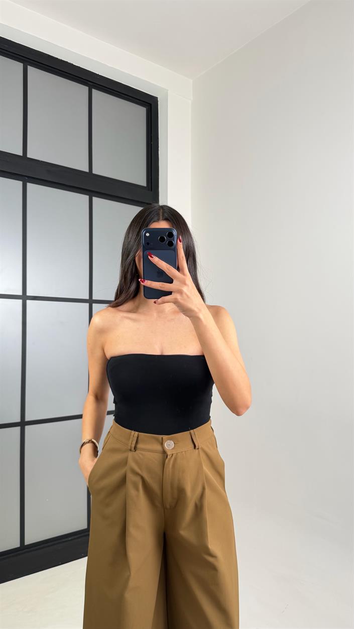 Yağ Yeşili Gömlek Beli Lastikli Pantolon İthal Kumaş Takım GAUS-00799