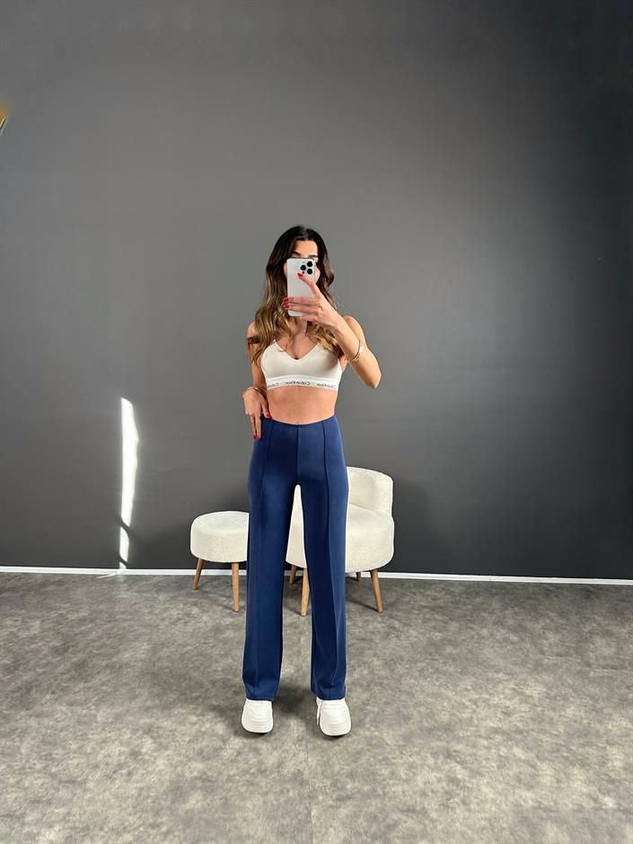 Mavi Çımalı Modal Pantolon