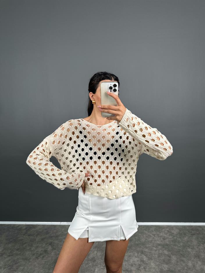 Luo Taş Ajurlu Bluz 