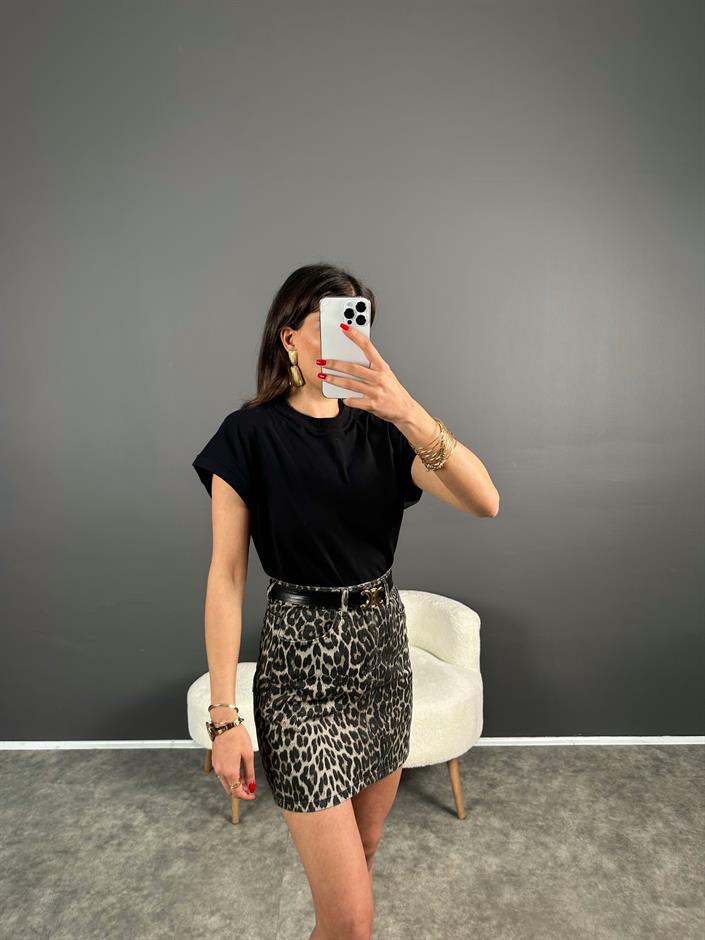 Leoparlı Mini Etek 