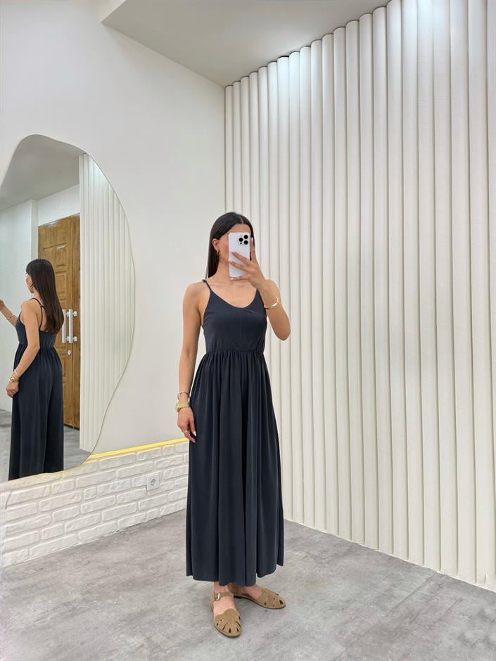 Antrasit Askısı Ayarlanabilir Modal Kumaş Tulum Gaus00331