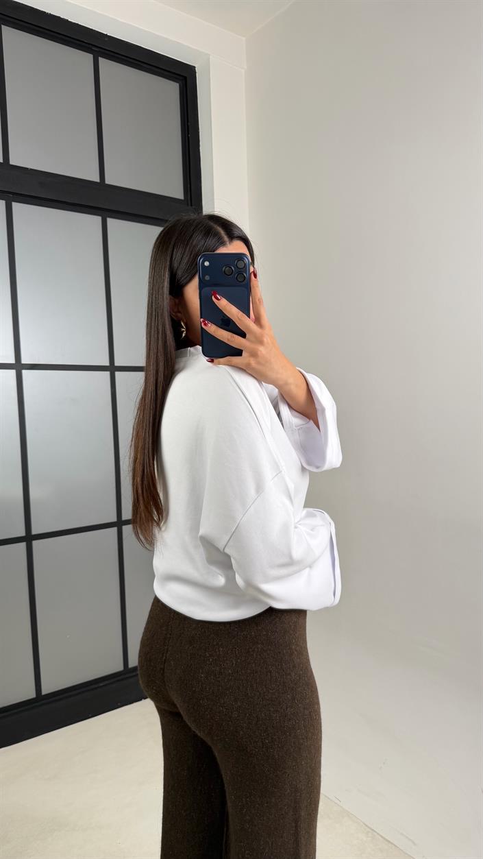 Acı Kahve Beli Lastikli Yumuşak Dokulu Triko Pantolon GAUS-00652