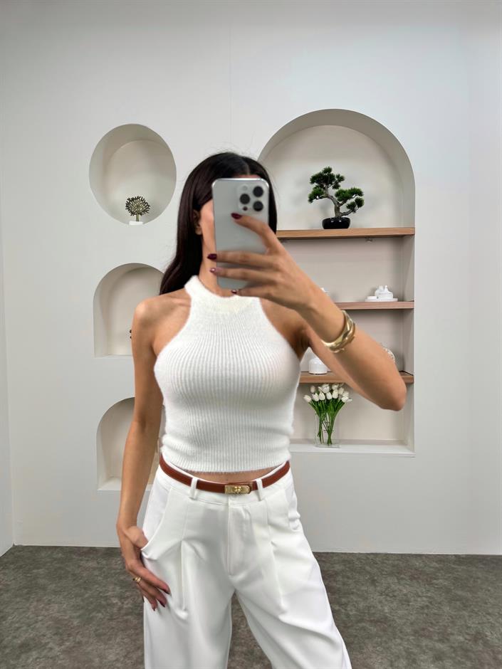 Miya Beyaz Yumoş Triko Bluz