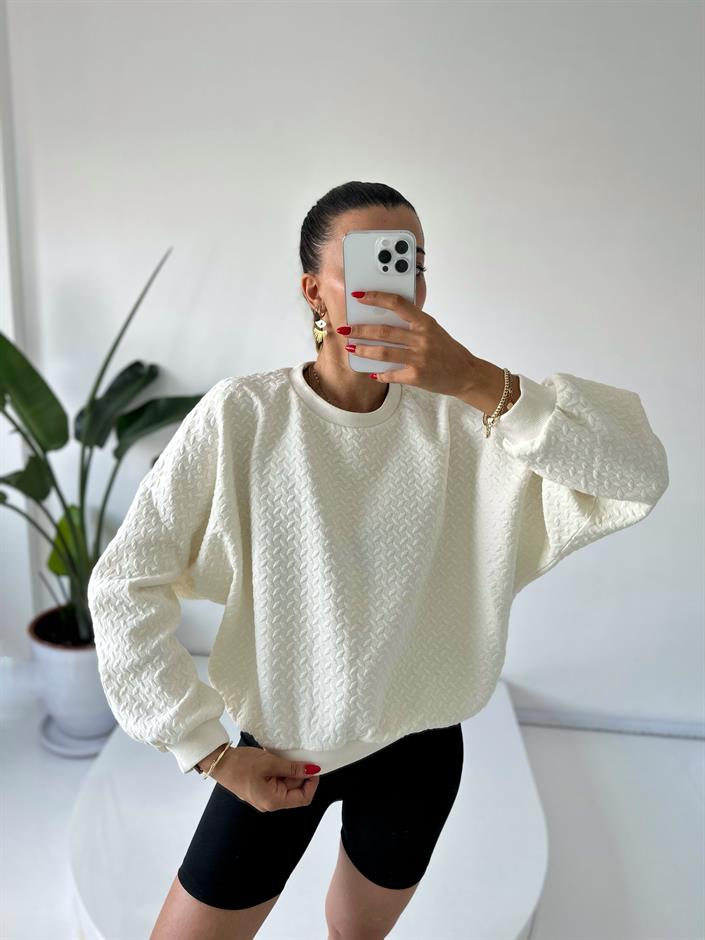 Ekru Bürümcük Sweat