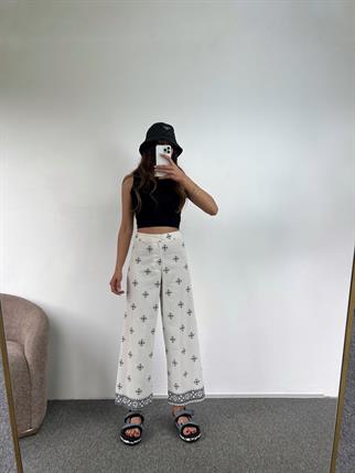 Elenor Keten Desenli Pantolon 