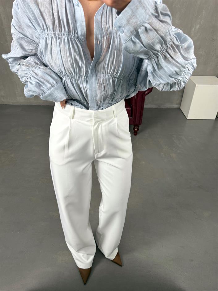 Tesa Beyaz Palazzo Pantolon