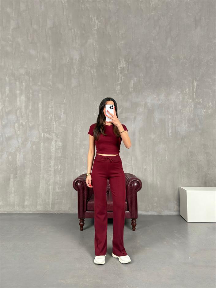 Bordo Bisiklet Yaka Basic Takım Gaus00175