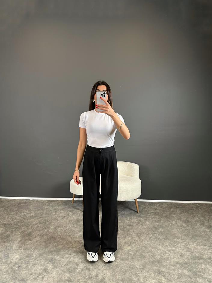 Pascal Siyah Beli Lastikli Pantolon 