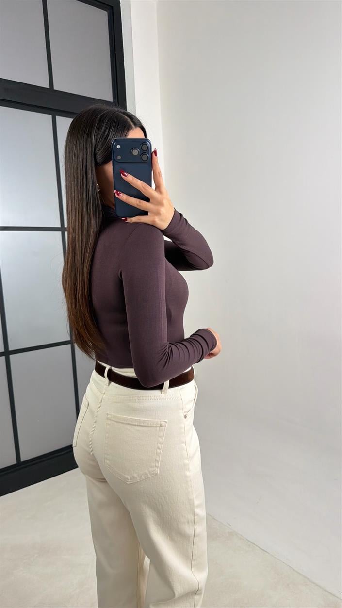 Krem Kemerli Kesik Paça Jean GAUS-00746