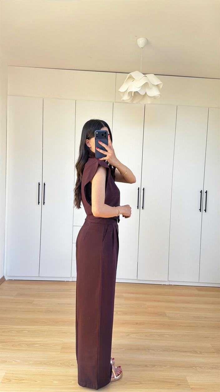 Mürdüm Gold Düğmeli Ceket Pantolon İkili Takım GAUS-01573