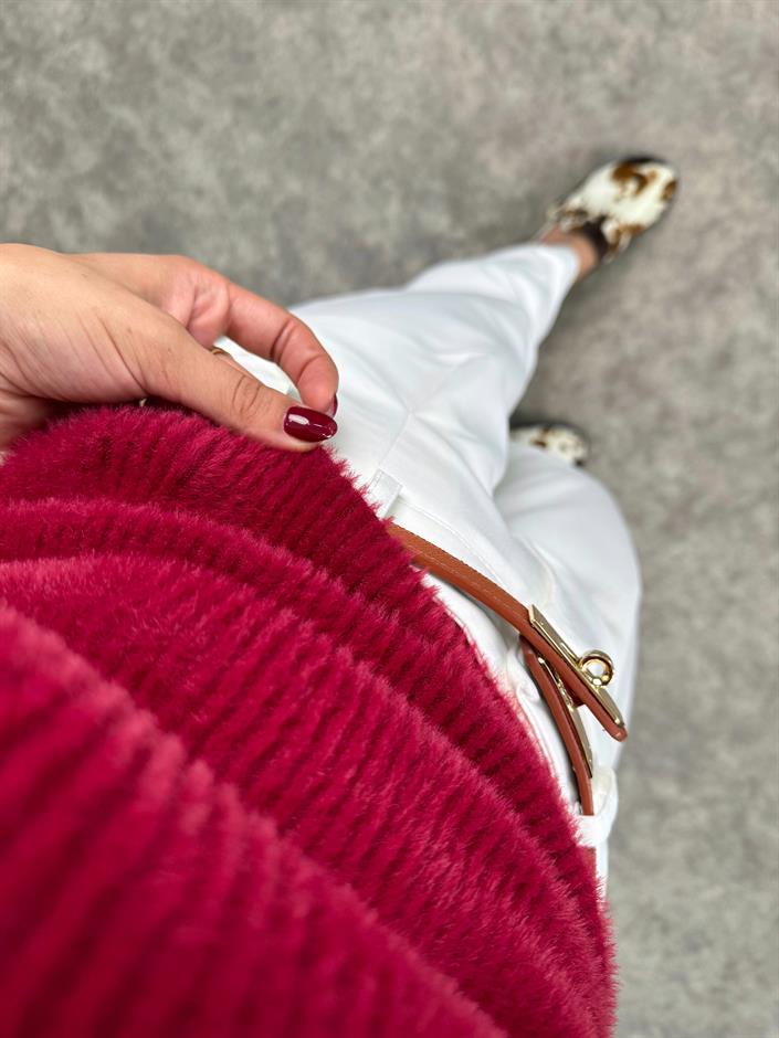 Miya Bordo Yumoş Triko Bluz