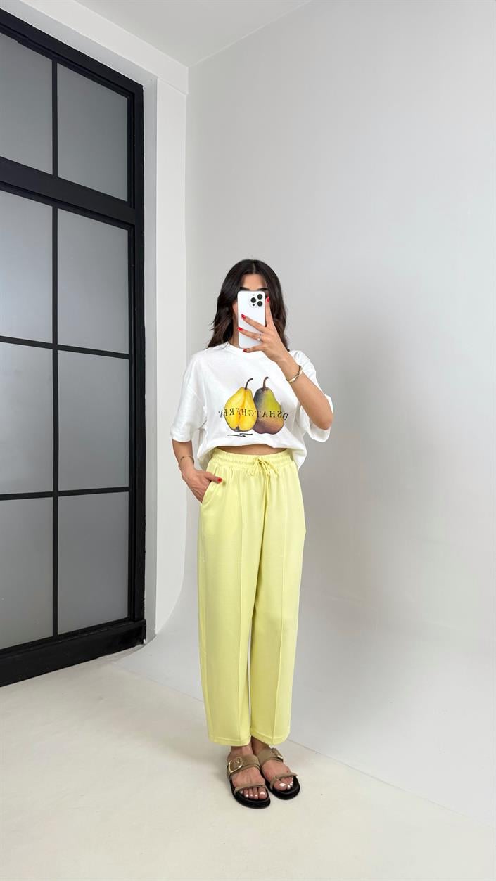 Sofya Sarı Oysh Muadil Modal Kumaş Balon Pantolon