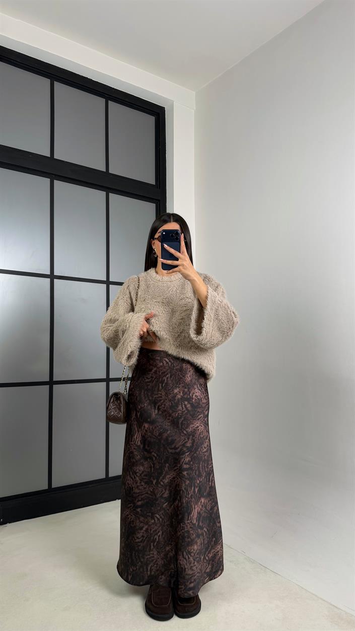 Siyah Desenli Beli Lastikli Saten Etek GAUS-00821 GAUS-00819