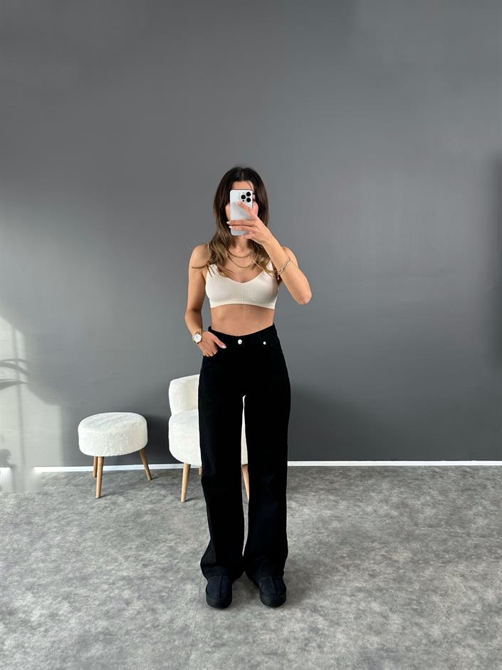 GR Siyah Wide Leg Jean