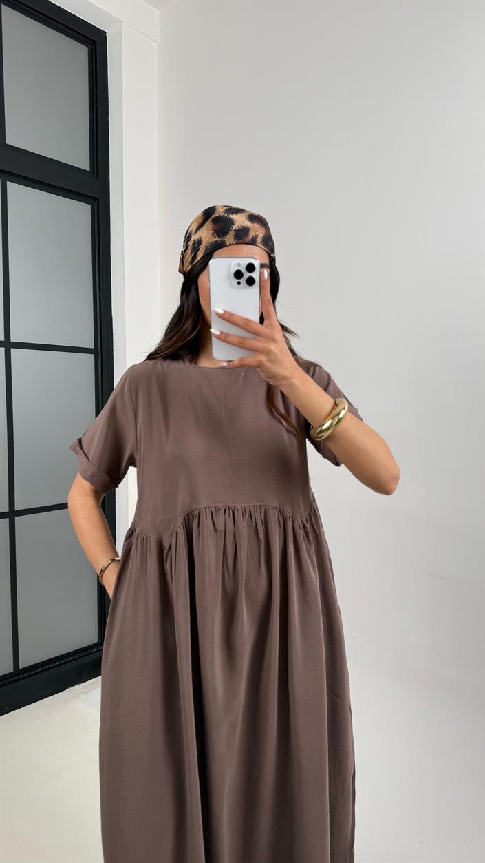 Vizon Altı Balon Tencel Pinterest Elbise Gaus00388