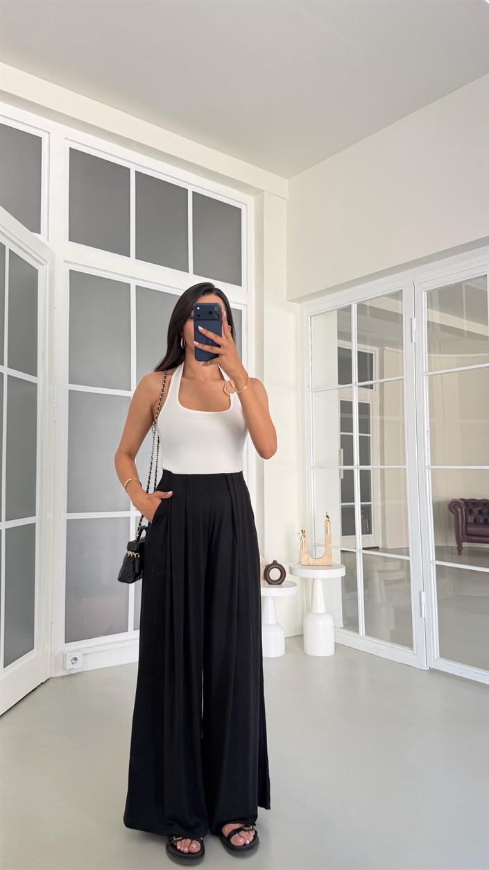 Siyah OYS Model Beli Lastikli Pantolon Modal Pantolon GAUS-01808