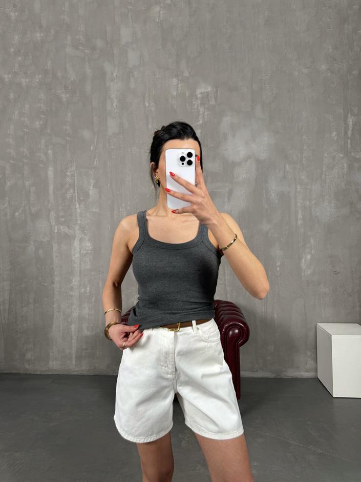 Gri Askılı Crop Gaus00220