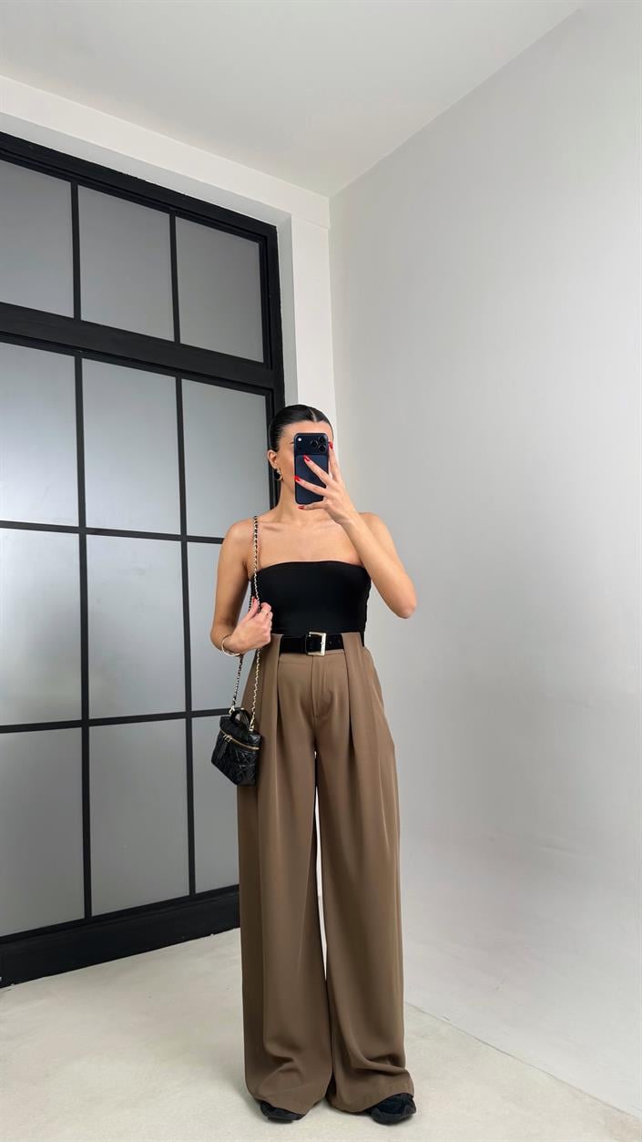 Haki Kemerli Tasarım Premium Pantolon GAUS-00993