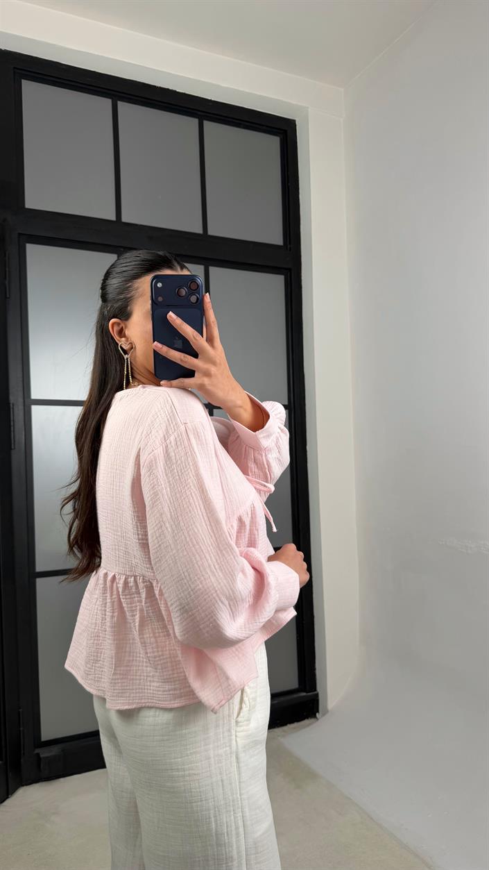 Pembe Müslin Bluz GAUS-01368